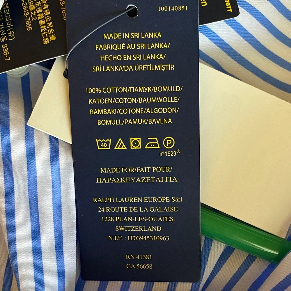 Polo Ralph Lauren Blue and White Striped Shirtdress NWT size 10 - Picture 6 of 8